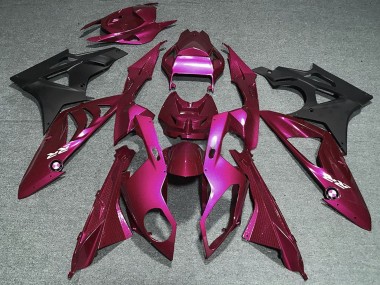 Billige BMW S1000RR Motorrad Verkleidung 2009-2014 - Dunkel Rosa Matt Schwarz