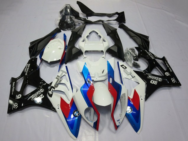Billige BMW S1000RR Motorrad Verkleidung 2009-2014 - Weiss Rot Blau Glanzendes Schwarz Castrol OEM Stil