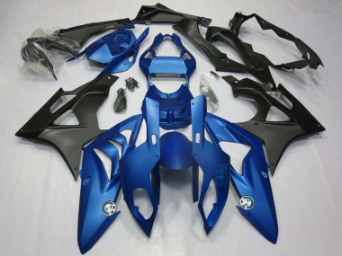 Billige BMW S1000RR Motorrad Verkleidung Kit 2009-2014 - Blau Matt Schwarz