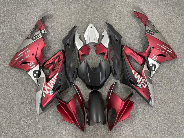 Billige BMW S1000RR Motorrad Verkleidung 2009-2014 - Rot Matt Schwarz