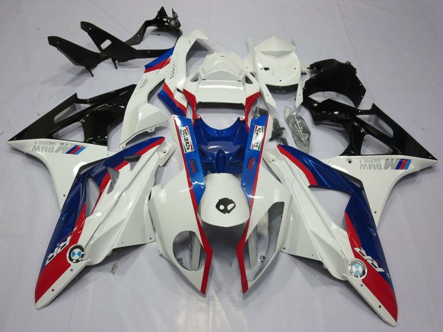 Billige BMW S1000RR Motorrad Verkleidung Kit 2009-2014 - Weiss Rot Blau Glanzendes Schwarz