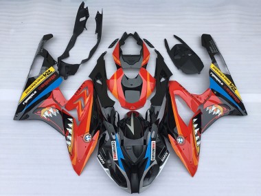 Billige BMW S1000RR Motorrad Verkleidung 2015-2016 - Rot Glanzendes Schwarz Hai
