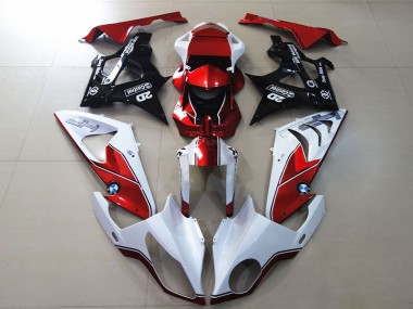 Billige BMW S1000RR Motorrad Verkleidung 2009-2014 - Weiss Rot Glanzendes Schwarz