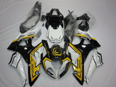 Billige BMW S1000RR Motorrad Verkleidung 2009-2014 - Weiss Gelb Glanzendes Schwarz