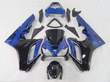 Billige Triumph Daytona 675 Motorrad Verkleidung 2006-2008 - Blau Glanzendes Schwarz