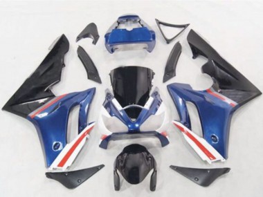 Billige Triumph Daytona 675 Motorrad Verkleidung 2006-2008 - Blau Weiss Rot Glanzendes Schwarz