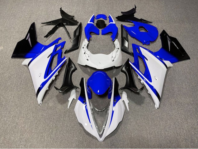 Billige Triumph Daytona 675 Motorrad Verkleidung 2013-2016 - Weiss Blau Glanzendes Schwarz