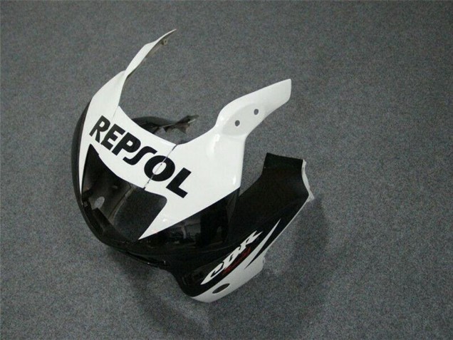 Billige Honda CBR600 F3 Motorrad Verkleidung 1997-1998 - Weiss Glanzendes Schwarz Repsol