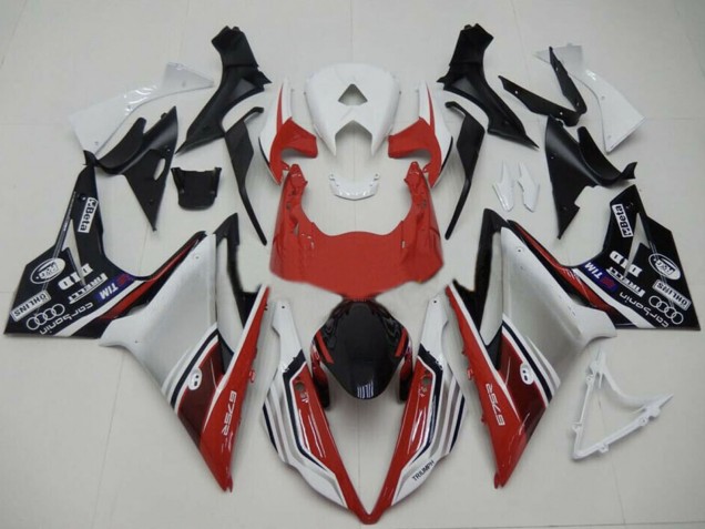 Billige Triumph Daytona 675 Motorrad Verkleidung 2013-2016 - Weiss Rot Silber Glanzendes Schwarz