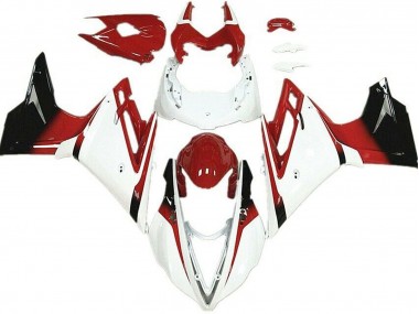 Billige Triumph Daytona 675 Motorrad Verkleidung 2013-2016 - Weiss Rot Glanzendes Schwarz