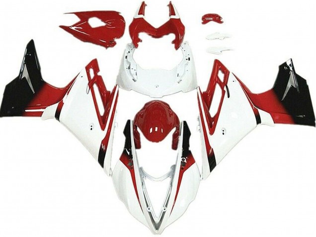 Billige Triumph Daytona 675 Motorrad Verkleidung 2013-2016 - Weiss Rot Glanzendes Schwarz