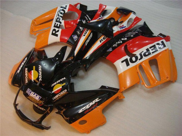 Billige Honda CBR600 F3 Motorrad Verkleidung 1995-1996 - Orange Weiss Rot Glanzendes Schwarz Repsol