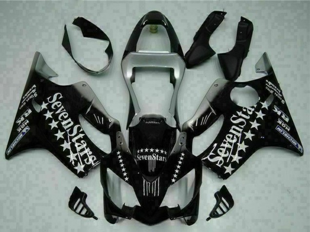 Billige Honda CBR600 F4i Motorrad Verkleidung 2001-2003 - Glanzendes Schwarz Silber SevenStars