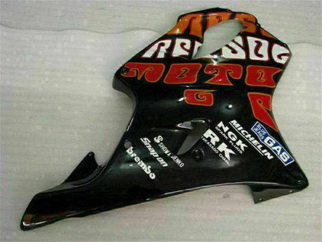 Billige Honda CBR600 F4i Motorrad Verkleidung 2001-2003 - Gelb Orange Glanzendes Schwarz Rossi 46