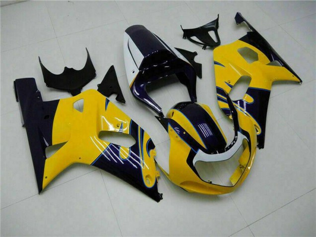 Billige Suzuki GSXR 600/750 Motorrad Verkleidung 2001-2003 - Gelb Dunkel Blau Glanzendes Schwarz