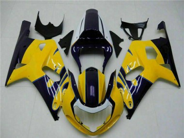 Billige Suzuki GSXR 600/750 Motorrad Verkleidung 2001-2003 - Gelb Dunkel Blau Glanzendes Schwarz