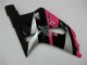 Billige Suzuki GSXR 600/750 Motorrad Verkleidung 2001-2003 - Rosa Silber Glanzendes Schwarz