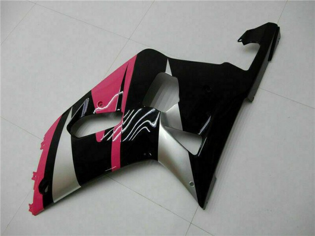 Billige Suzuki GSXR 600/750 Motorrad Verkleidung 2001-2003 - Rosa Silber Glanzendes Schwarz