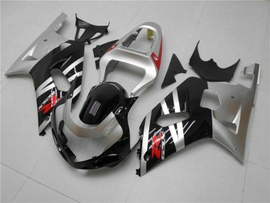 Billige Suzuki GSXR 600/750 Motorrad Verkleidung 2001-2003 - Silber Glanzendes Schwarz Rot