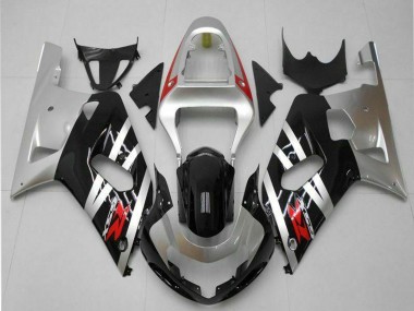 Billige Suzuki GSXR 600/750 Motorrad Verkleidung 2001-2003 - Silber Glanzendes Schwarz Rot