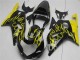 Billige Suzuki GSXR 600/750 Motorrad Verkleidung 2001-2003 - Glanzendes Schwarz Gelb Flamme