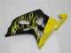 Billige Suzuki GSXR 600/750 Motorrad Verkleidung 2001-2003 - Glanzendes Schwarz Gelb Flamme
