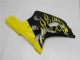 Billige Suzuki GSXR 600/750 Motorrad Verkleidung 2001-2003 - Glanzendes Schwarz Gelb Flamme