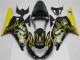 Billige Suzuki GSXR 600/750 Motorrad Verkleidung 2001-2003 - Glanzendes Schwarz Gelb Flamme