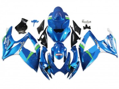 Billige Suzuki GSXR 600/750 Motorrad Verkleidung 2004-2005 - Blau Grun Weiss