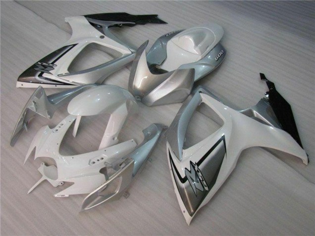 Billige Suzuki GSXR 600/750 Motorrad Verkleidung 2006-2007 - Weiss Silber