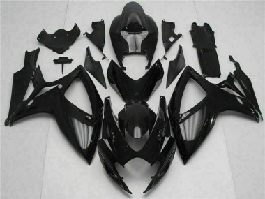 Billige Suzuki GSXR 600/750 Motorrad Verkleidung Kit 2006-2007 - Glanzendes Schwarz