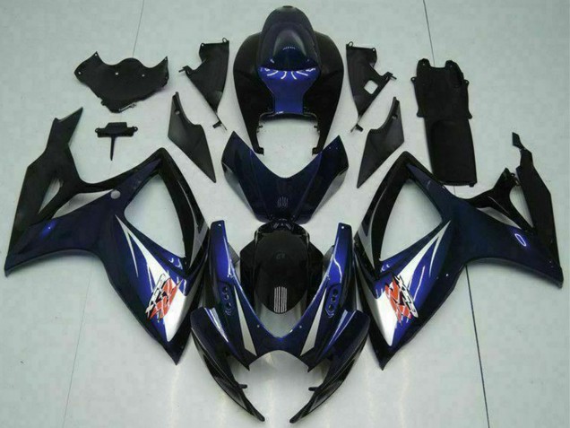 Billige Suzuki GSXR 600/750 Motorrad Verkleidung 2006-2007 - Glanzendes Schwarz Blau