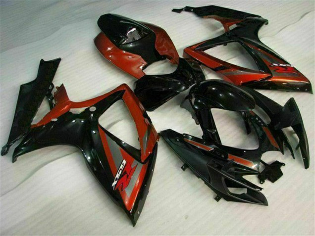 Billige Suzuki GSXR 600/750 Motorrad Verkleidung 2006-2007 - Glanzendes Schwarz Rot