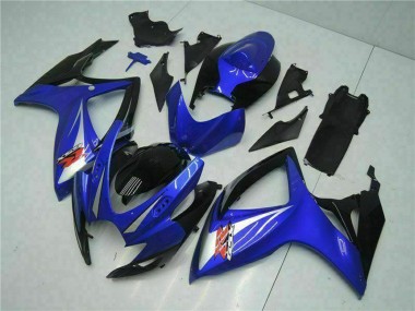 Billige Suzuki GSXR 600/750 Motorrad Verkleidung 2006-2007 - Blau Weiss Glanzendes Schwarz Rot