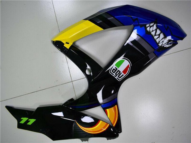 Billige Suzuki GSXR 600/750 Motorrad Verkleidung 2008-2010 - Blau Gelb Hai