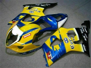 Billige Suzuki GSXR 1000 Motorrad Verkleidung 2003-2004 - Gelb Blau Weiss Rot Corona Motul