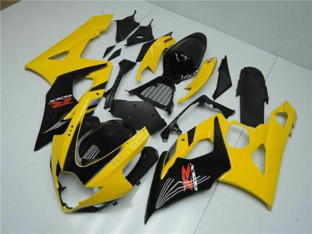 Billige Suzuki GSXR 1000 Motorrad Verkleidung 2005-2006 - Gelb Glanzendes Schwarz Rot