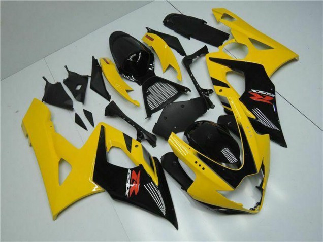 Billige Suzuki GSXR 1000 Motorrad Verkleidung 2005-2006 - Gelb Glanzendes Schwarz Rot