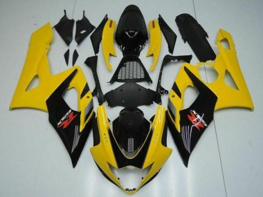 Billige Suzuki GSXR 1000 Motorrad Verkleidung 2005-2006 - Gelb Glanzendes Schwarz Rot