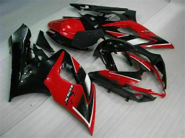 Billige Suzuki GSXR 1000 Motorrad Verkleidung 2005-2006 - Rot Glanzendes Schwarz Matt Schwarz