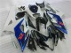 Billige Suzuki GSXR 1000 Motorrad Verkleidung Kit 2005-2006 - Weiss Blau Glanzendes Schwarz