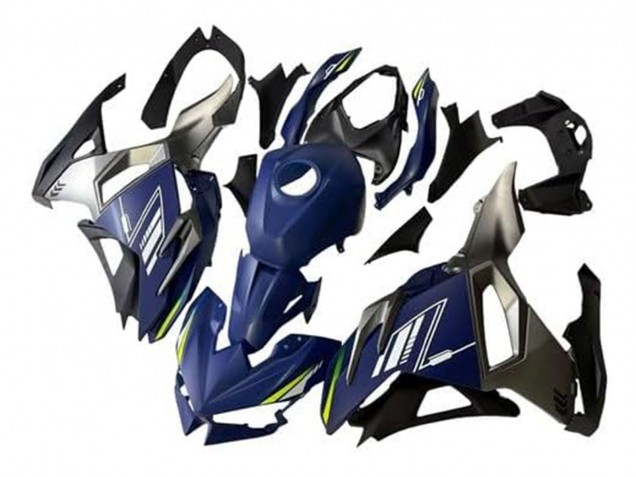 Billige Kawasaki Ninja 500 EX500R Motorrad Verkleidung 2024-2025 - Blau Weiss Gelb Silber Schwarz