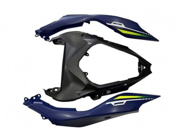 Billige Kawasaki Ninja 500 EX500R Motorrad Verkleidung 2024-2025 - Blau Weiss Gelb Silber Schwarz