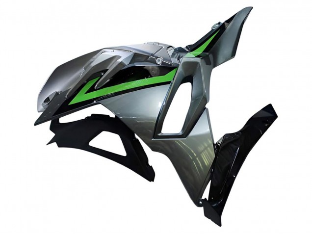 Billige Kawasaki Ninja 500 EX500R Motorrad Verkleidung 2024-2025 - Grau Grun Schwarz