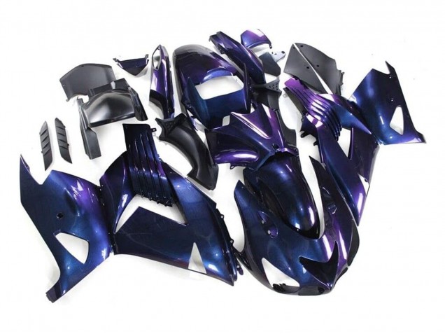 Billige Kawasaki ZX14R ZZR1400 Motorrad Verkleidung 2006-2011 - Chameleon Blau Lila