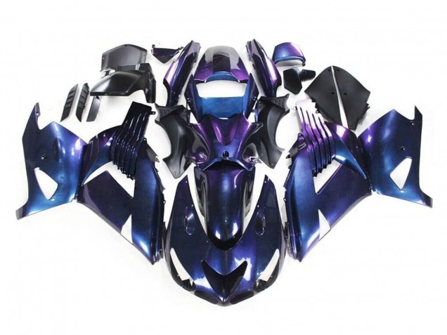 Billige Kawasaki ZX14R ZZR1400 Motorrad Verkleidung 2006-2011 - Chameleon Blau Lila