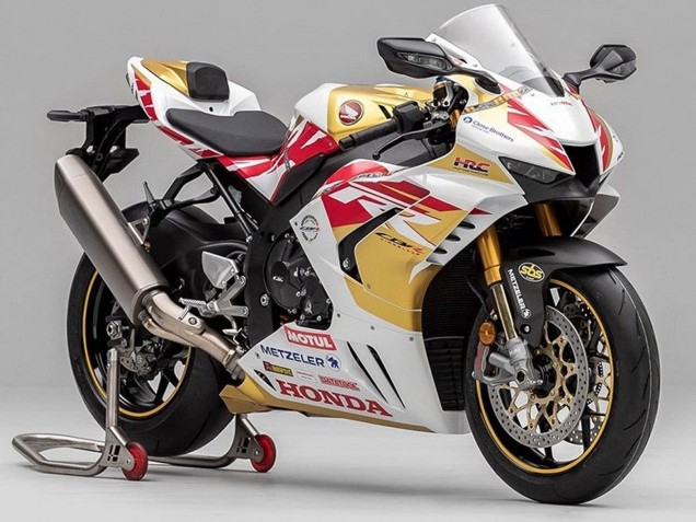 Billige Honda CBR1000RR-R Motorrad Verkleidung 2020-2023 - Weiss Rot Gold Motul