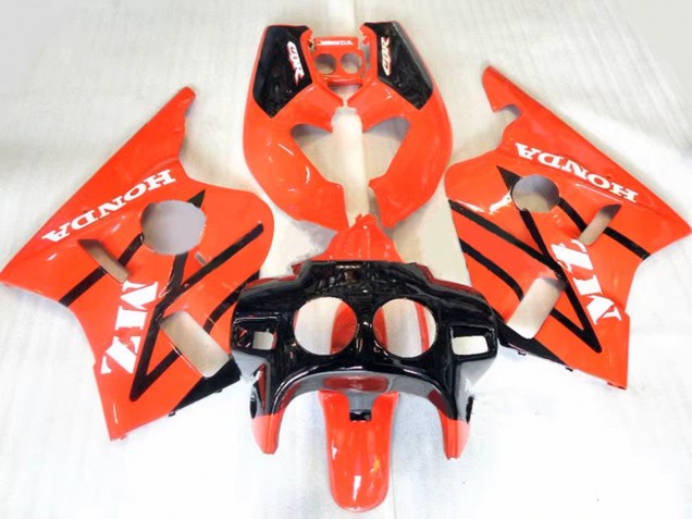 Billige Honda CBR400RR NC23 Motorrad Verkleidung 1987-1989 - Orange Glanzendes Schwarz