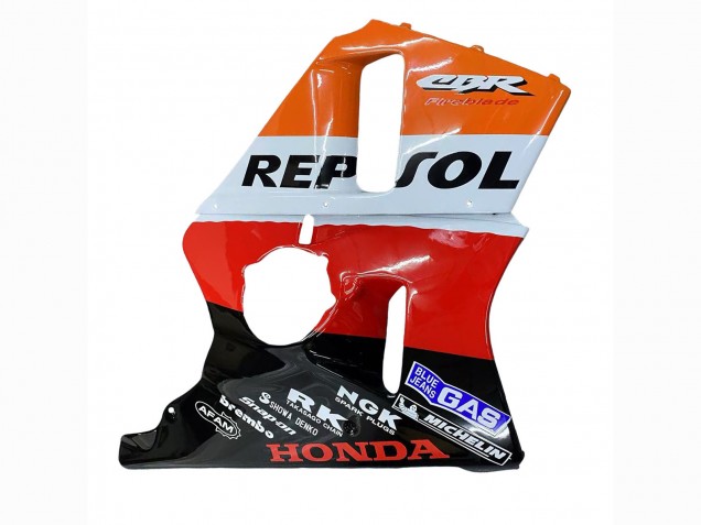 Billige Honda CBR400RR NC23 Motorrad Verkleidung 1987-1989 - Orange Weiss Rot Glanzendes Schwarz Repsol HRC