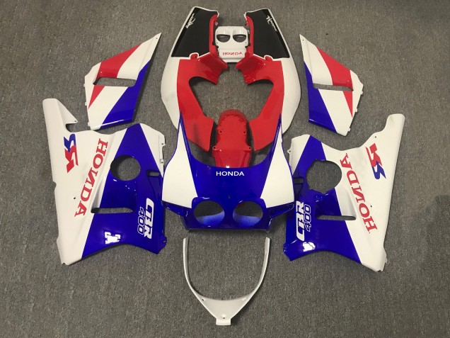 Billige Honda CBR400RR NC23 Motorrad Verkleidung 1987-1989 - Weiss Rot Blau